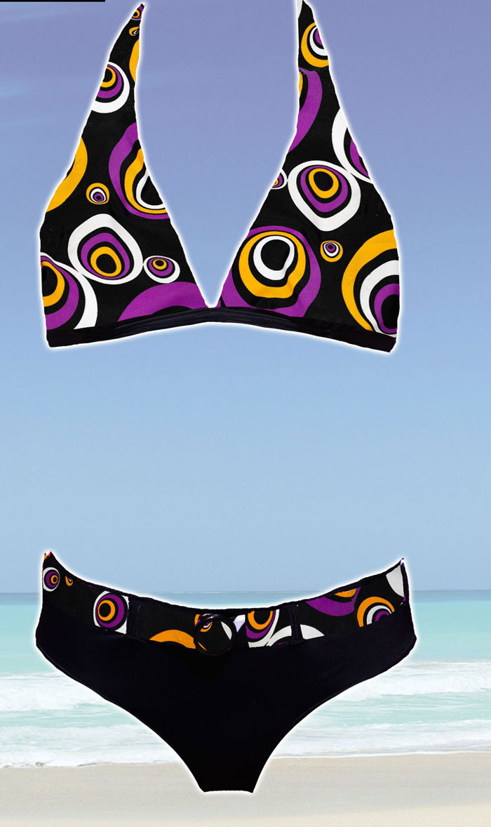 Sun Projekt Neckholder Bikini lila/black/orange