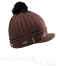 Capo Girls Beanie mit Bommel und Strass Braun