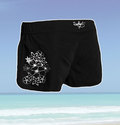 Sun Project Badeshort Damen Schwarz mit weisser Blume