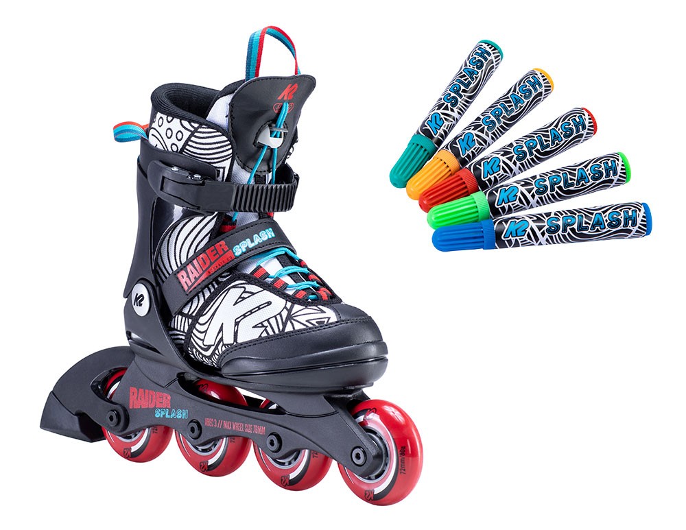 K2 bemalbare Kinder Inline Skates Raider Splash