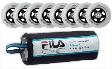 Fila 90mm Ersatzrollen mit Abec 9 Kugellager und 8mm Spacer