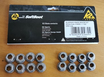 K2 Schienen Spacer Aluminium 8x rund + 8x Sechskant Öffnung 3155080