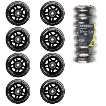 Die Abbildung zeigt Rollerblade 80 mm Rollen Set. Die 84mm Rollen sind farblich fast identisch.