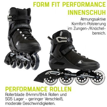 Rollerblade Sirio 84 Herren Schwarz / Weiß