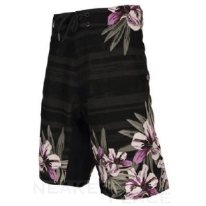 Ripzone Badehose Blumenmuster / schwarz