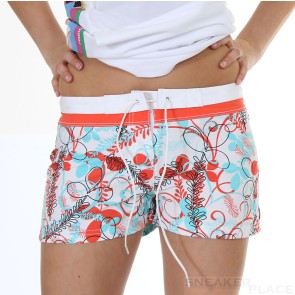 F2 Damenbadeshort Leaves Hot Shorts Acqua