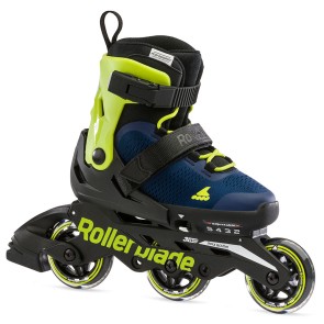 Rollerblade Microblade 3WD Kinder Skates Royal Blau / Lime