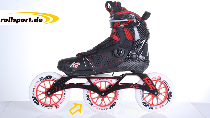 K2 Mod 125 Skate mit Mod 125 Schiene mit rockered wheels Technik